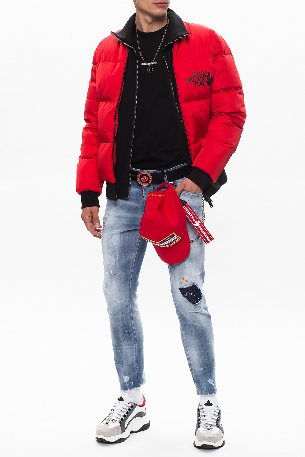 Dsquared2 red outlet jacket